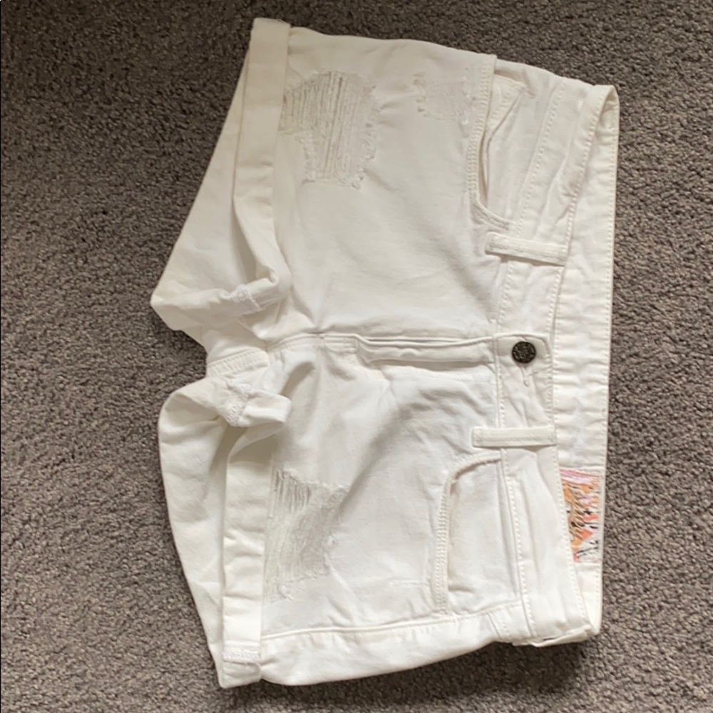 White denim shorts